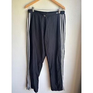 Adidas‎ Mens Vintage Black White 3-Stripe Wind Track Pants AUZ001 Size L 11/01